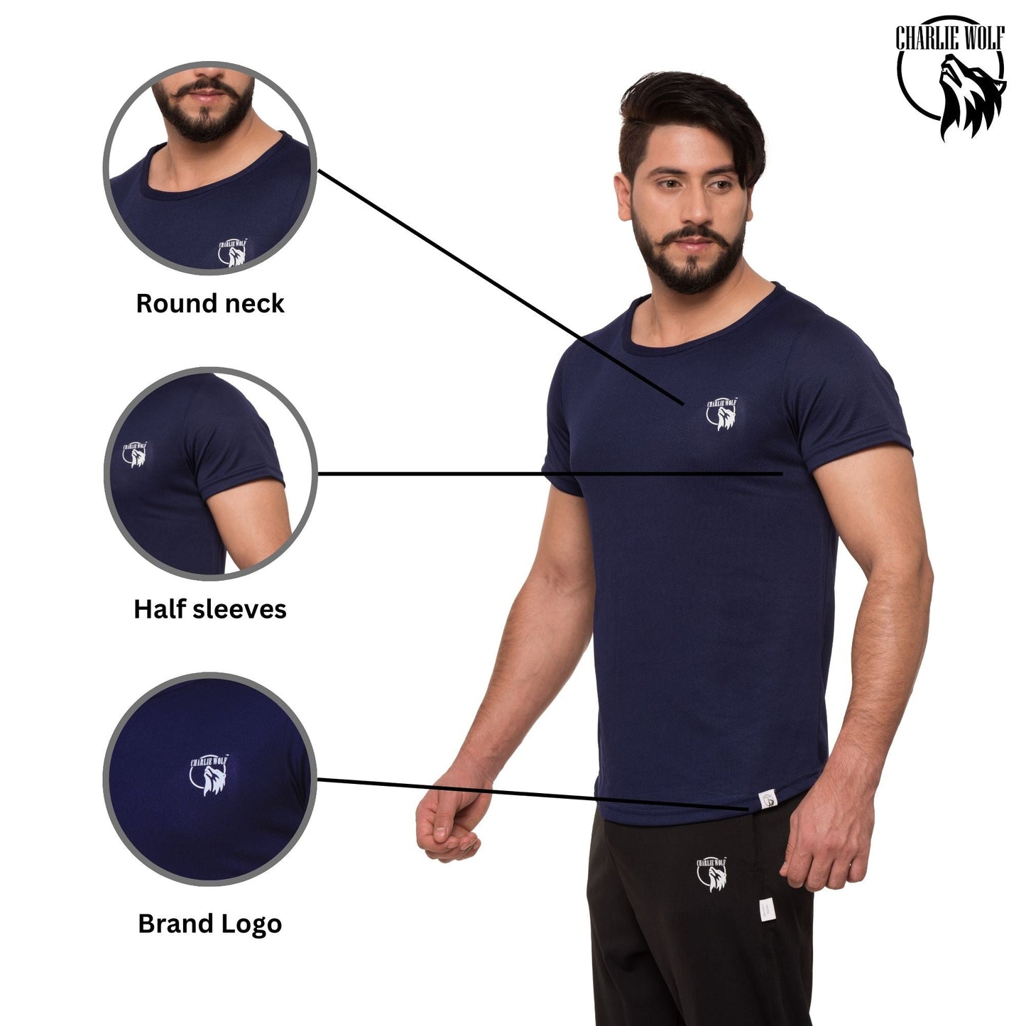Solid Half Sleeve Tshirts