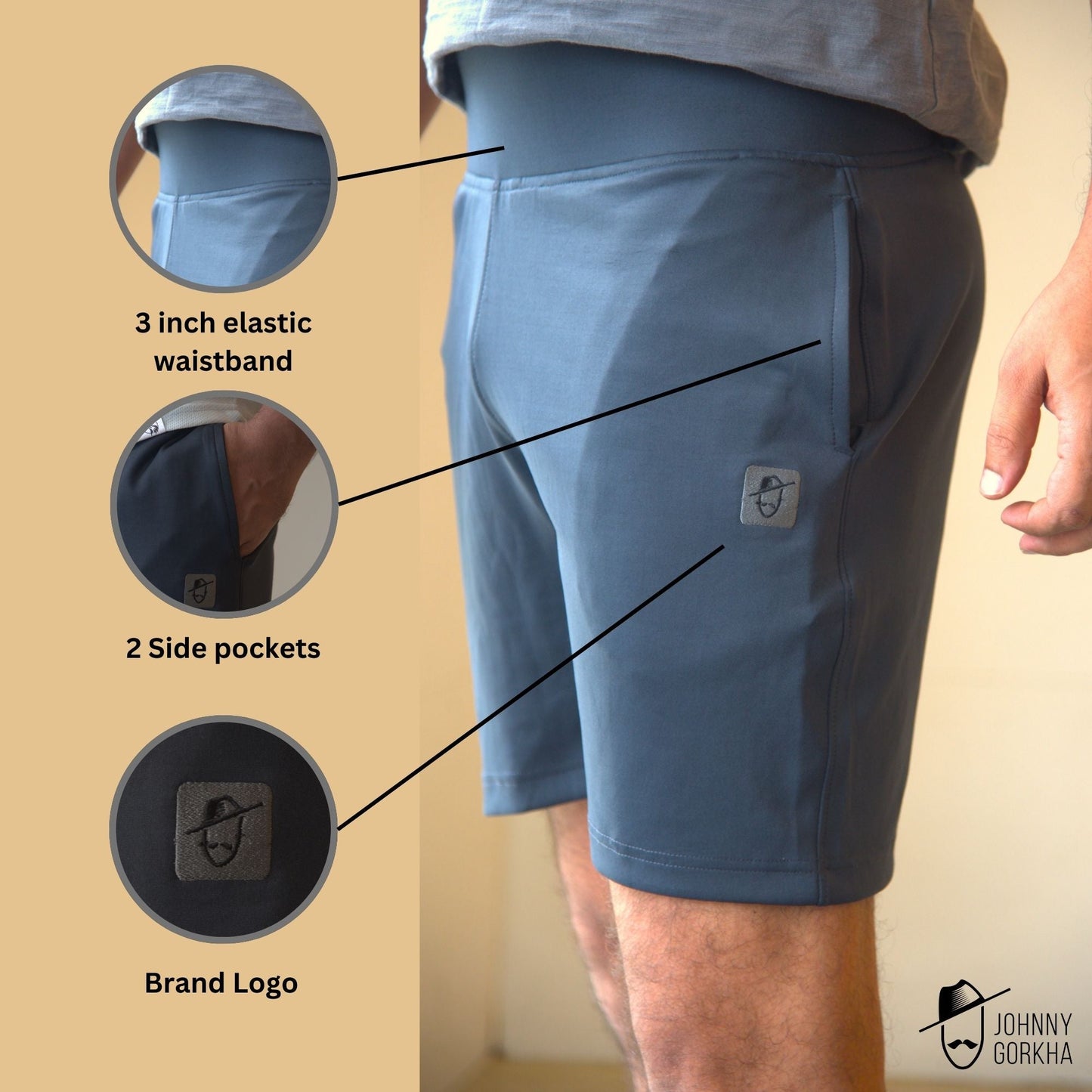 Men's Workout Shorts | Blend of Polyester and Elastane