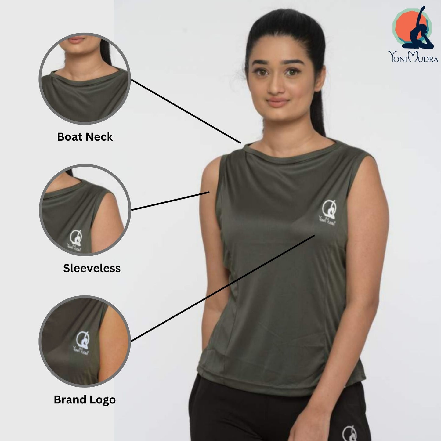 Women's Sleeveless Boat Neck Top - Comfy Fit