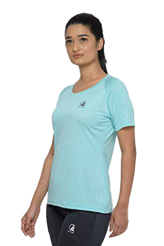 Small Raglan light blue yoga tshirt for women