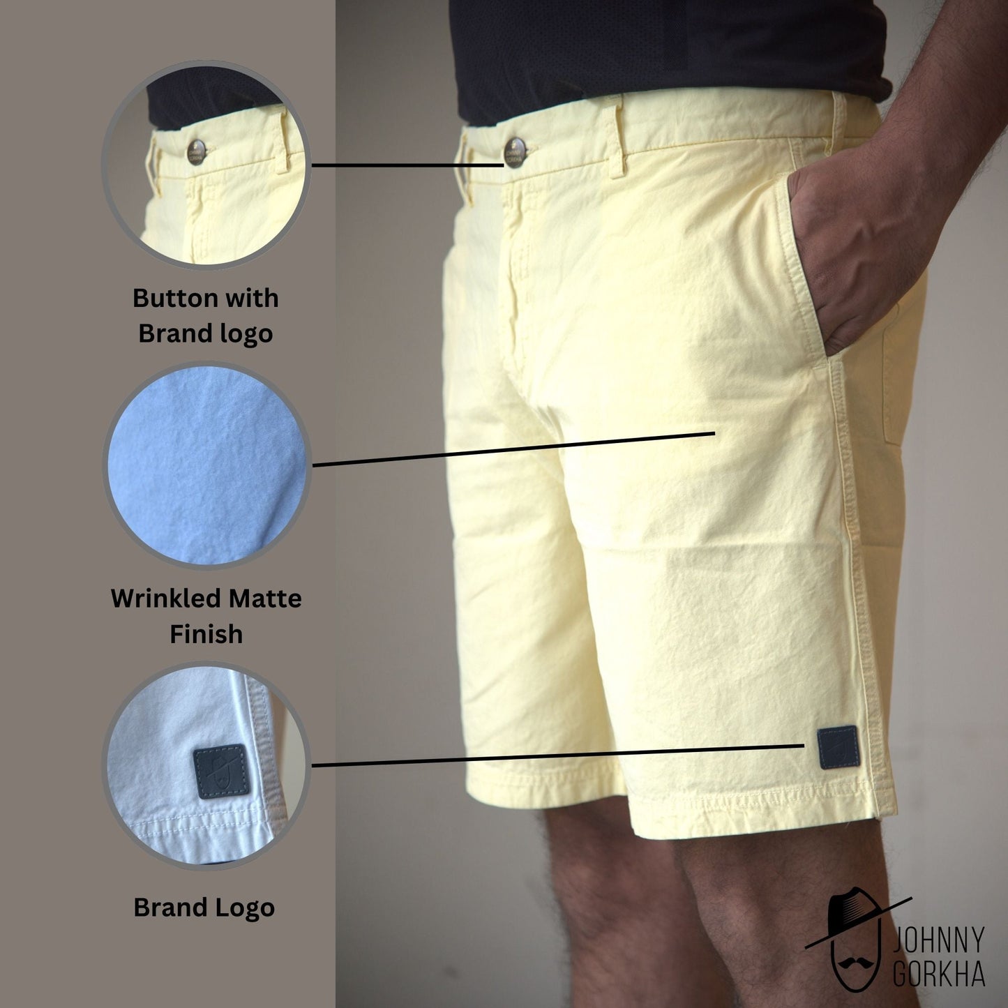 Men's 100% Cotton Summer Shorts | Natural Fabric