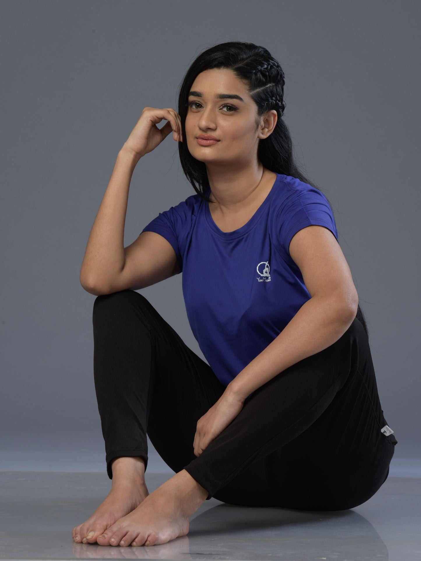 blue gym tshirt for women half sleeves
