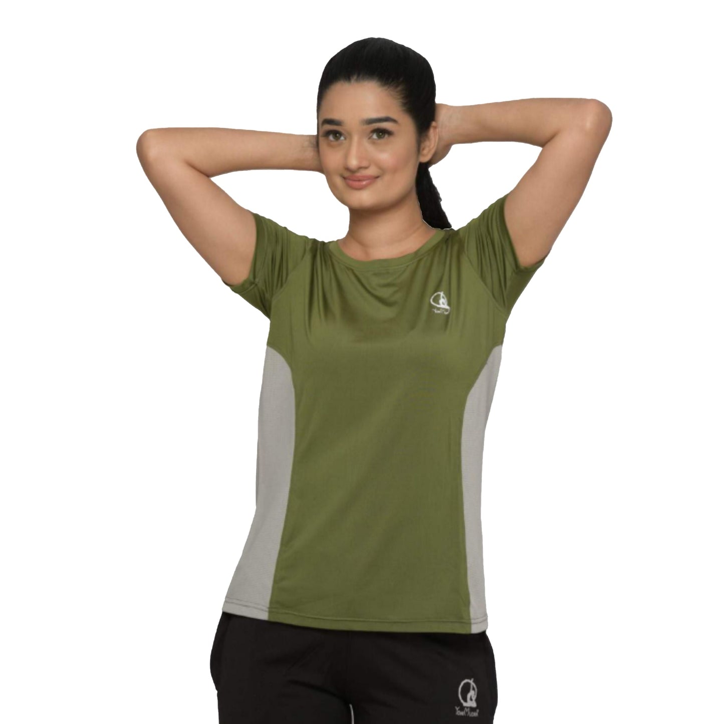 slim fit breathable green L size t-shirts for women exercise